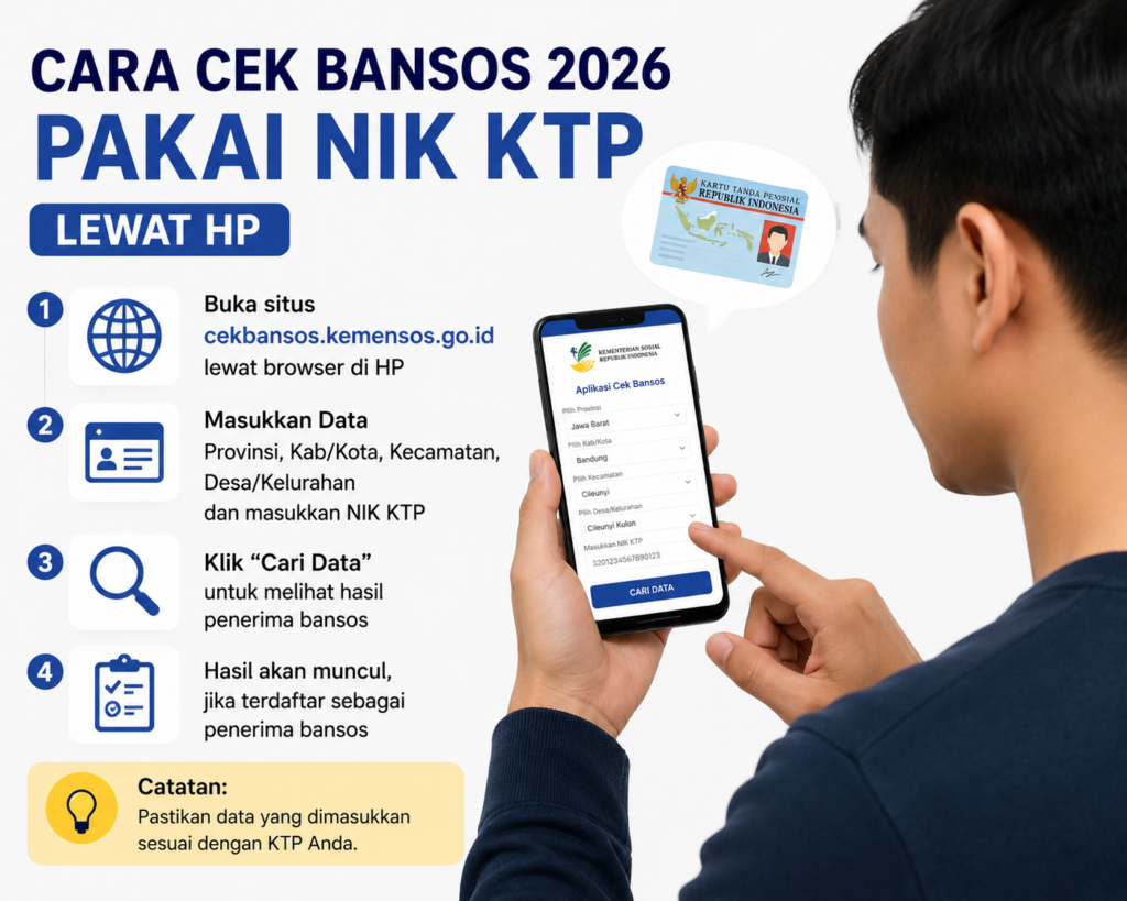Cara Cek Bansos 2026 Pakai NIK KTP Lewat HP