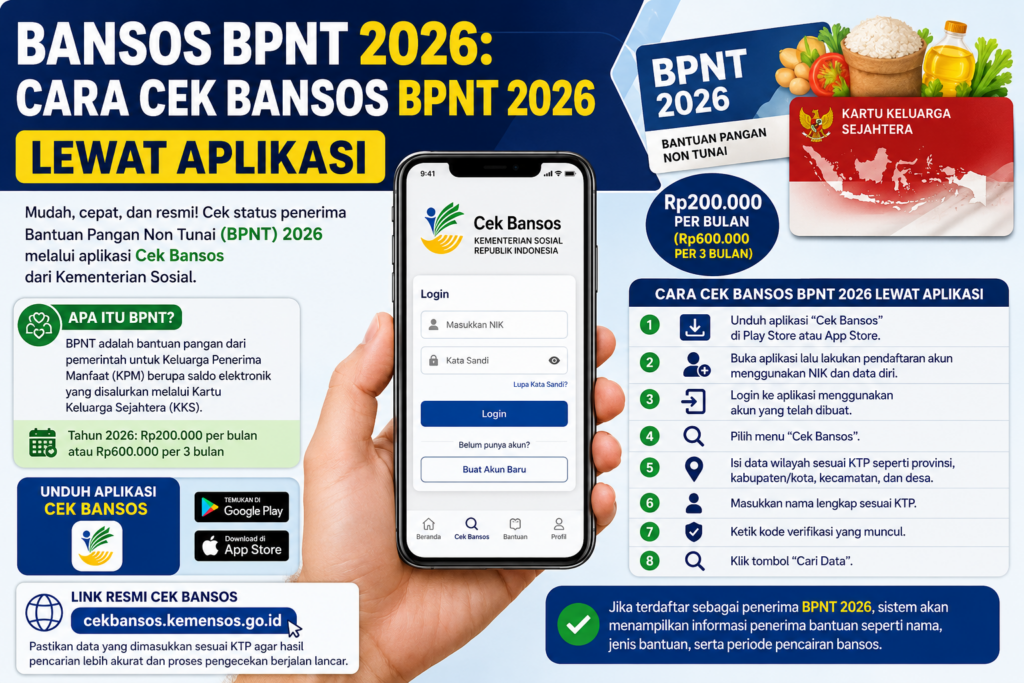Cara Cek Bansos BPNT 2026 Lewat Aplikasi