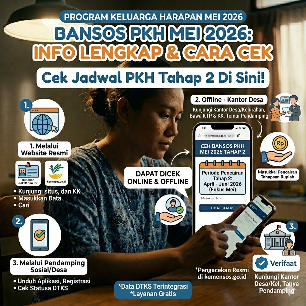 Cara Cek Bansos PKH Mei 2026 Secara Online dan Offline dengan Mudah