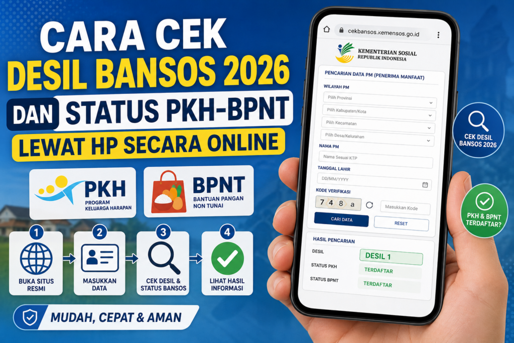 Cara Cek Desil Bansos 2026 dan Status PKH-BPNT Lewat HP Secara Online