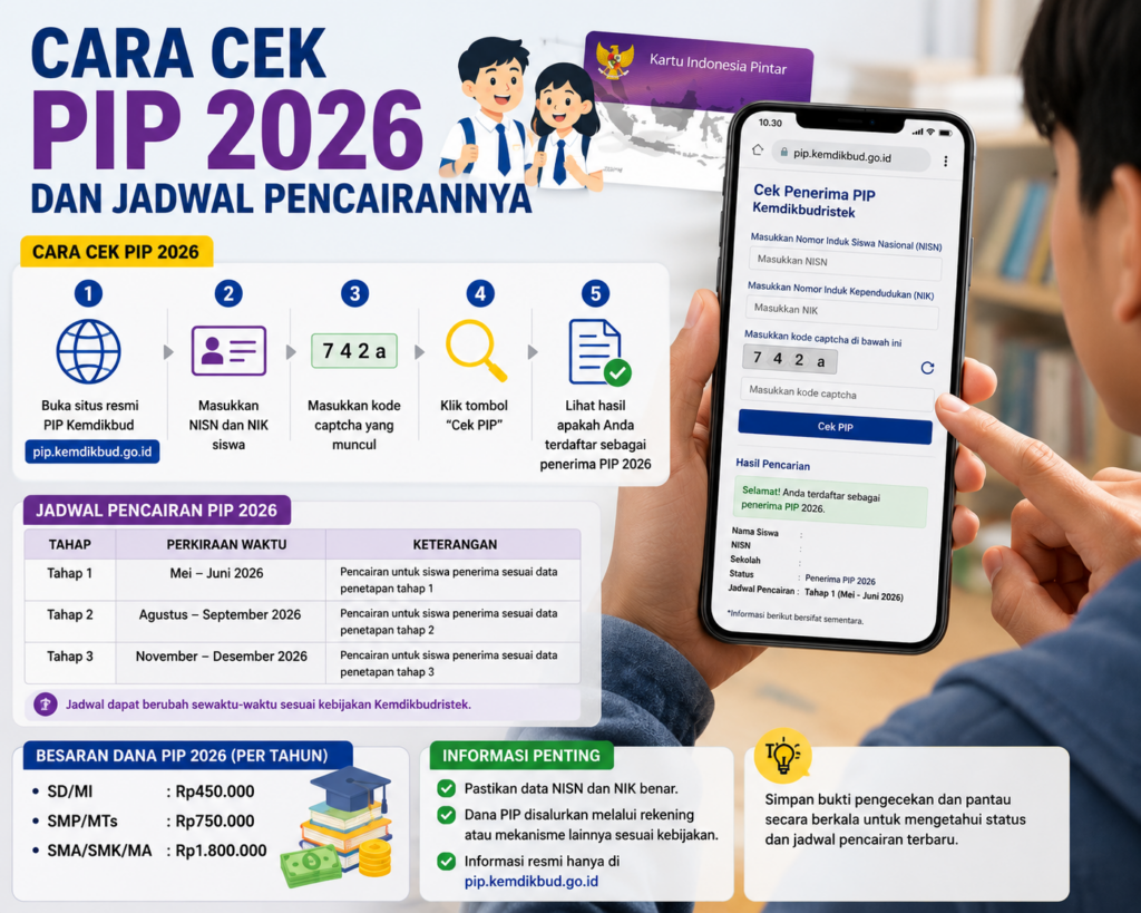 Cara Cek PIP 2026 dan Jadwal Pencairannya