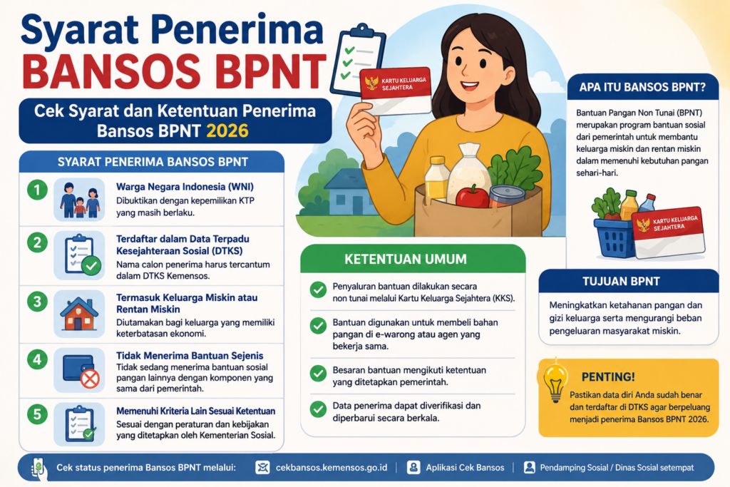 Syarat Penerima Bansos BPNT: Cek Syarat dan Ketentuan Penerima Bansos BPNT 2026
