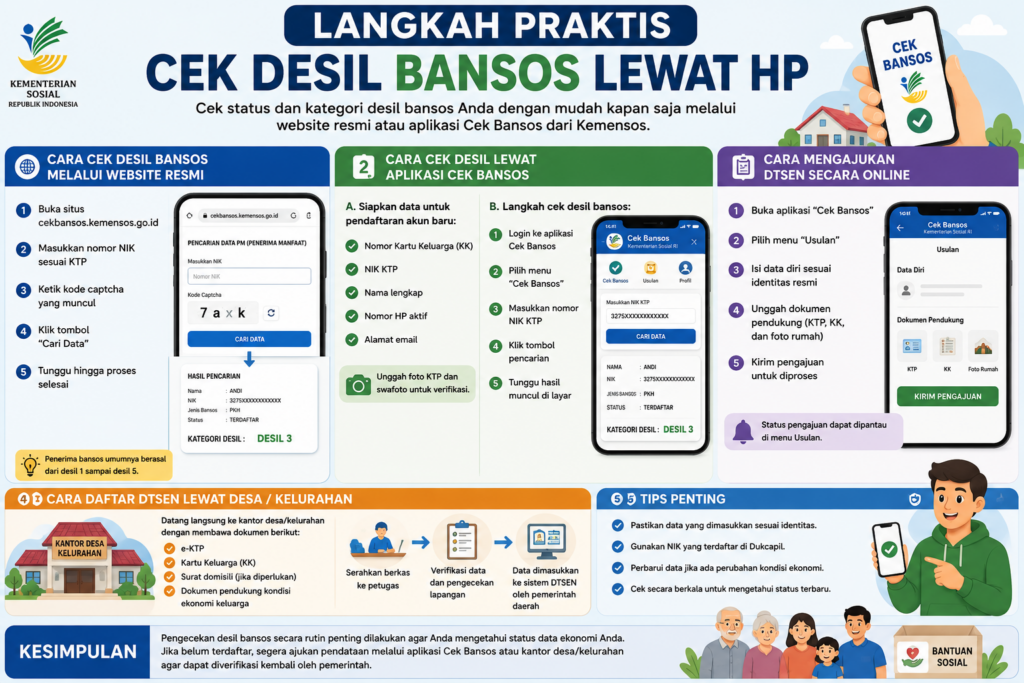 Langkah Praktis Cek Desil Bansos Lewat HP