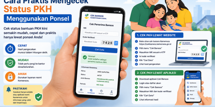 Bansos PKH 2026: Cara Praktis Mengecek Status PKH Mengunakan Ponsel