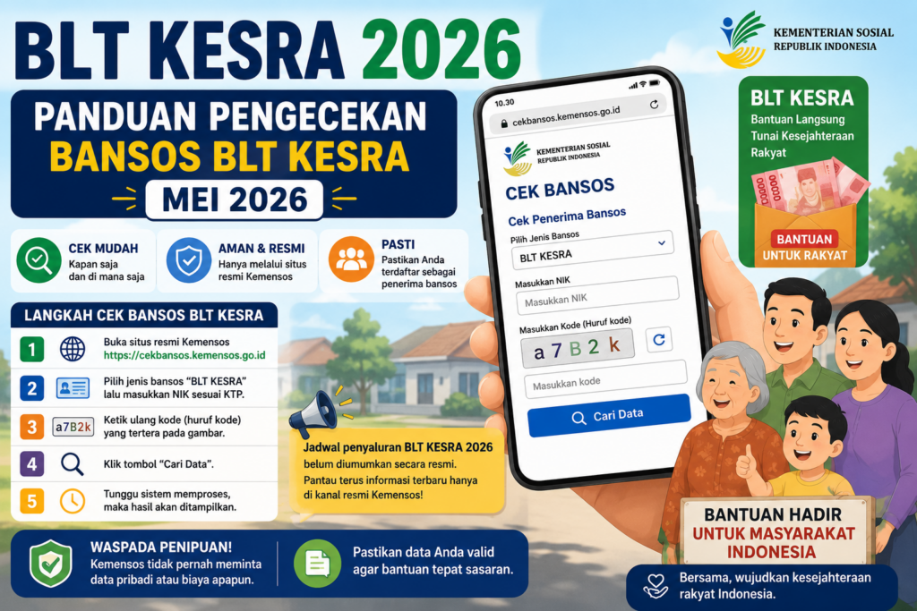 BLT Kesra 2026: Panduan Pengecekan Bansos BLT Kesra Mei 2026