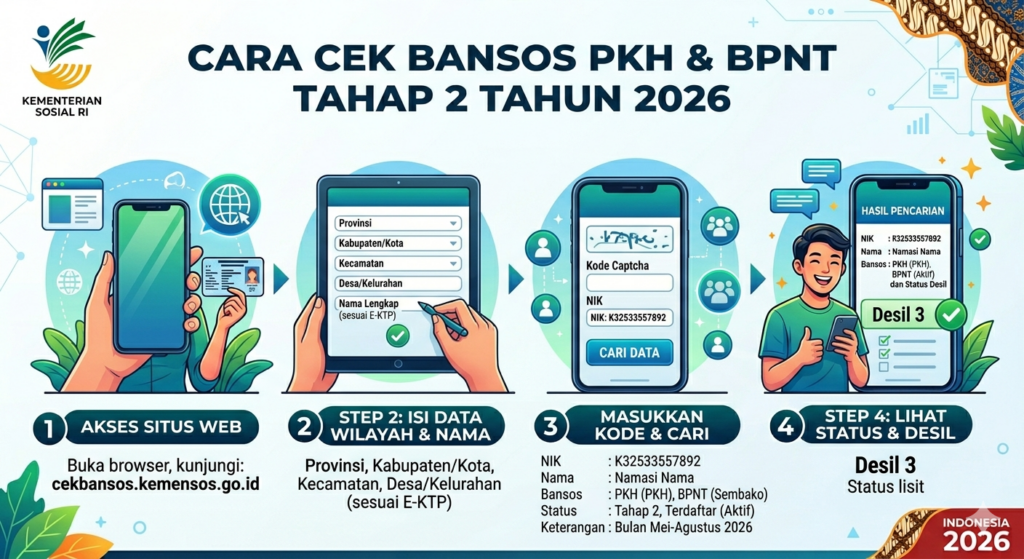 Cara Cek Bansos PKH dan BPNT Tahap 2 Tahun 2026