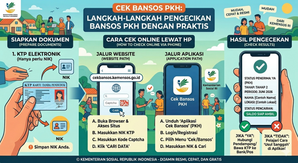 Cek Bansos PKH : Langkah-langkah Pengecekan Bansos PKH dengan Praktis