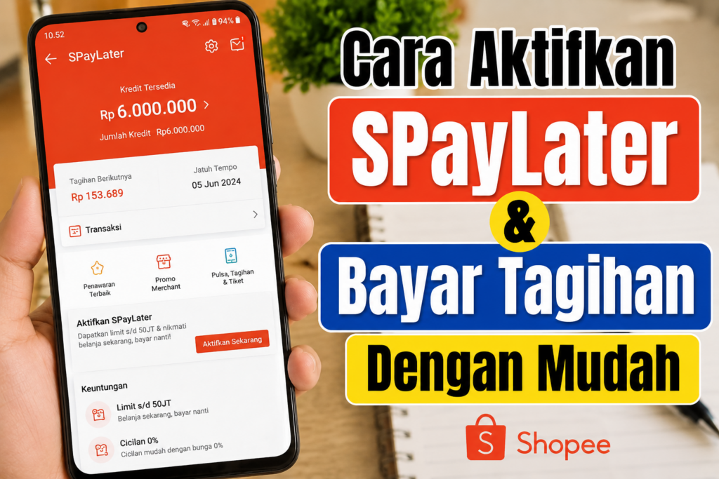 Cara Aktifkan SPayLater dan Bayar Tagihan Dengan Mudah