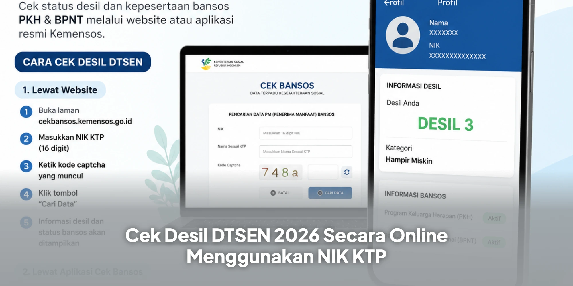Cek Desil DTSEN 2026 Secara Online Menggunakan NIK KTP