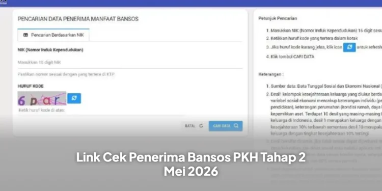 Link Cek Penerima Bansos PKH Tahap 2 Mei 2026