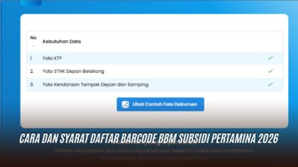 Cara dan Syarat Daftar Barcode BBM Subsidi Pertamina 2026