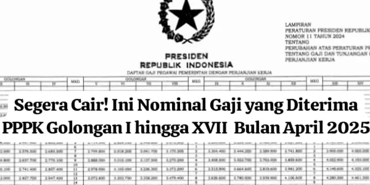 Gaji PPPK April 2025: Besaran Gaji Golongan 1 hingga 17