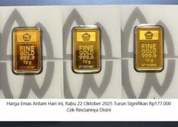 Harga Emas Antam Hari Ini, Rabu 22 Oktober 2025 Turun Signifikan Rp177.000: Cek Rinciannya Disini