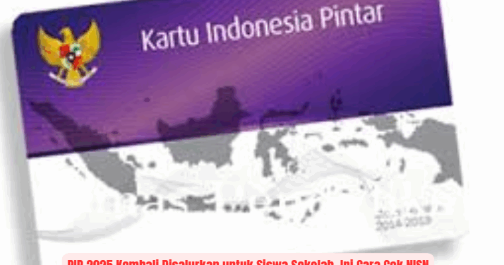 PIP 2025 Kembali Disalurkan untuk Siswa Sekolah, Ini Cara Cek NISN