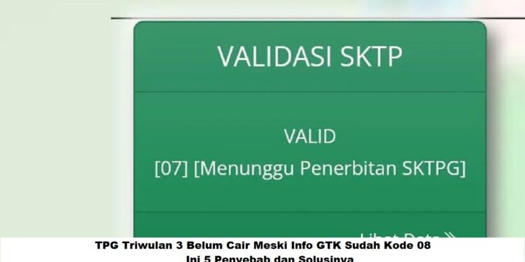 TPG Triwulan 3 Belum Cair Meski Info GTK Sudah Kode 08: Ini 5 Penyebab dan Solusinya