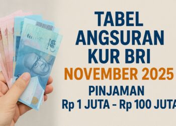 Tabel Angsuran KUR BRI November 2025: Pinjaman Rp 1 Juta – Rp 100 Juta