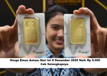 Harga Emas Antam Hari Ini 8 Desember 2025 Naik Rp 5.000, Cek Selengkapnya