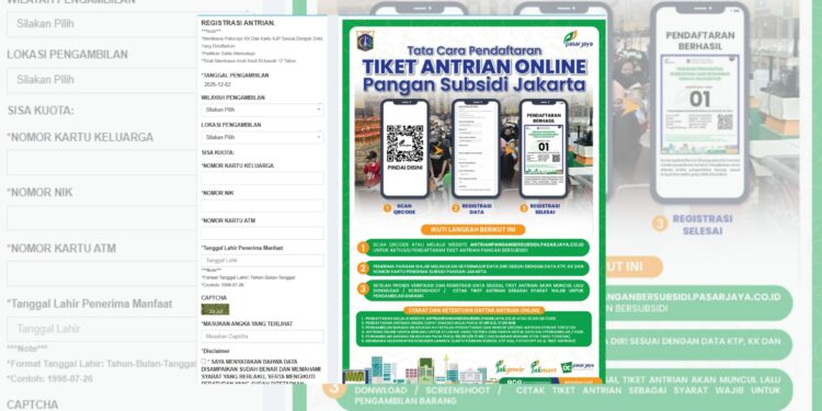 Cara Daftar Antrian Sembako KJP Desember 2025 Online di Pasar Jaya
