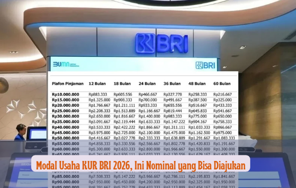 Modal Usaha KUR BRI 2026, Ini Nominal yang Bisa Diajukan