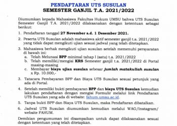 Pendaftaran UTS Susulan