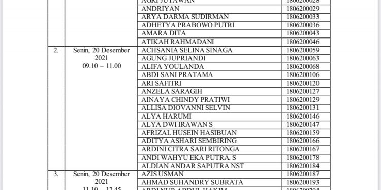 Jadwal Ujian Kompetensi Fakultas Hukum Umsu
