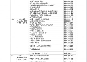 Jadwal Ujian Kompetensi Tambahan FAHUM UMSU 2021-2022
