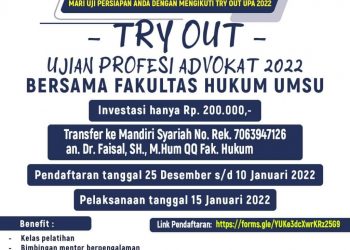 Fakultas Hukum UMSU Selenggarakan Try Out Ujian Profesi Advokat