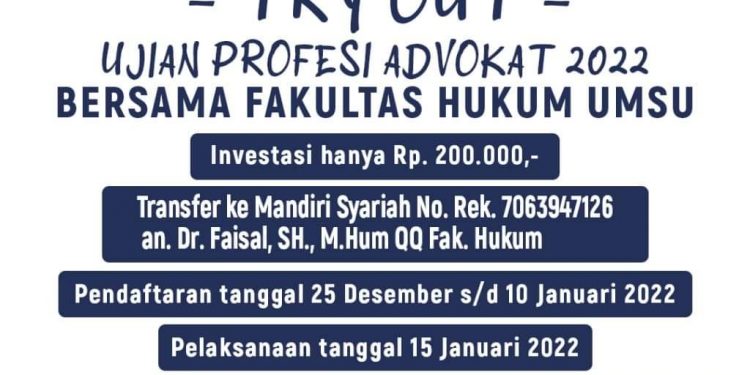 Fakultas Hukum UMSU Selenggarakan Try Out Ujian Profesi Advokat