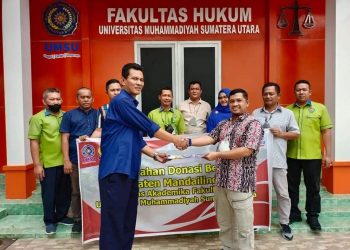 Fakultas Hukum UMSU salurkan Donasi Bencana Kabupaten Mandailing Natal