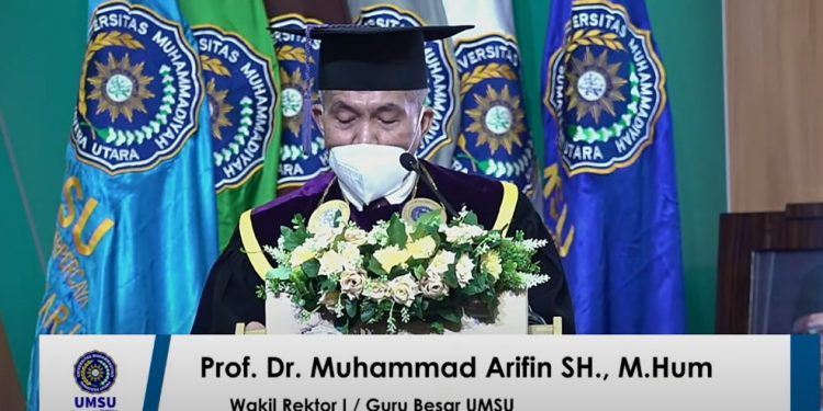 Dosen Fakultas Hukum UMSU Prof Dr. M Arifin, SH.,M.Hum Dikukuhkan Jadi Guru Besar