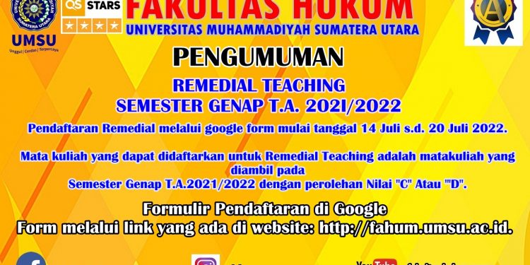 REMEDIAL TEACHING SEMESTER GENAP T.A. 2O21/2O22