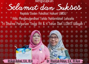Dosen Fakultas Hukum UMSU Mendapatkan Penghargaan Tanda Kehormatan Lencana Tri Dharma Perguruan Tinggi XX & X Tahun  Oleh LLDIKTI Wilayah I