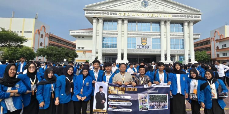 Mahasiswa Fakultas Hukum UMSU mengikuti KKN Tematik Literasi